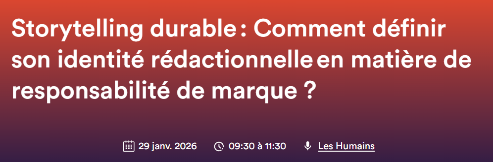 FORMATION : STORYTELLING DURABLE